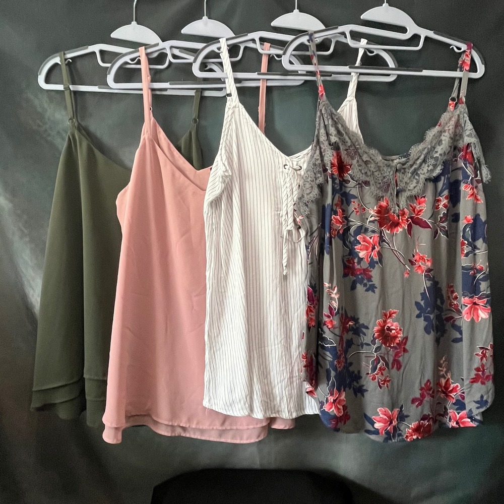 Torrid Womens Camisole Tank Top Lot of 4 Floral Stripe Lace Chiffon Size 2X